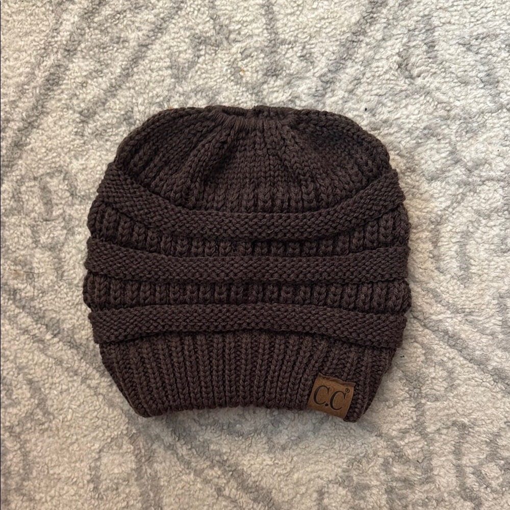 C.C Brown Knit Slouchy Beanie Hat